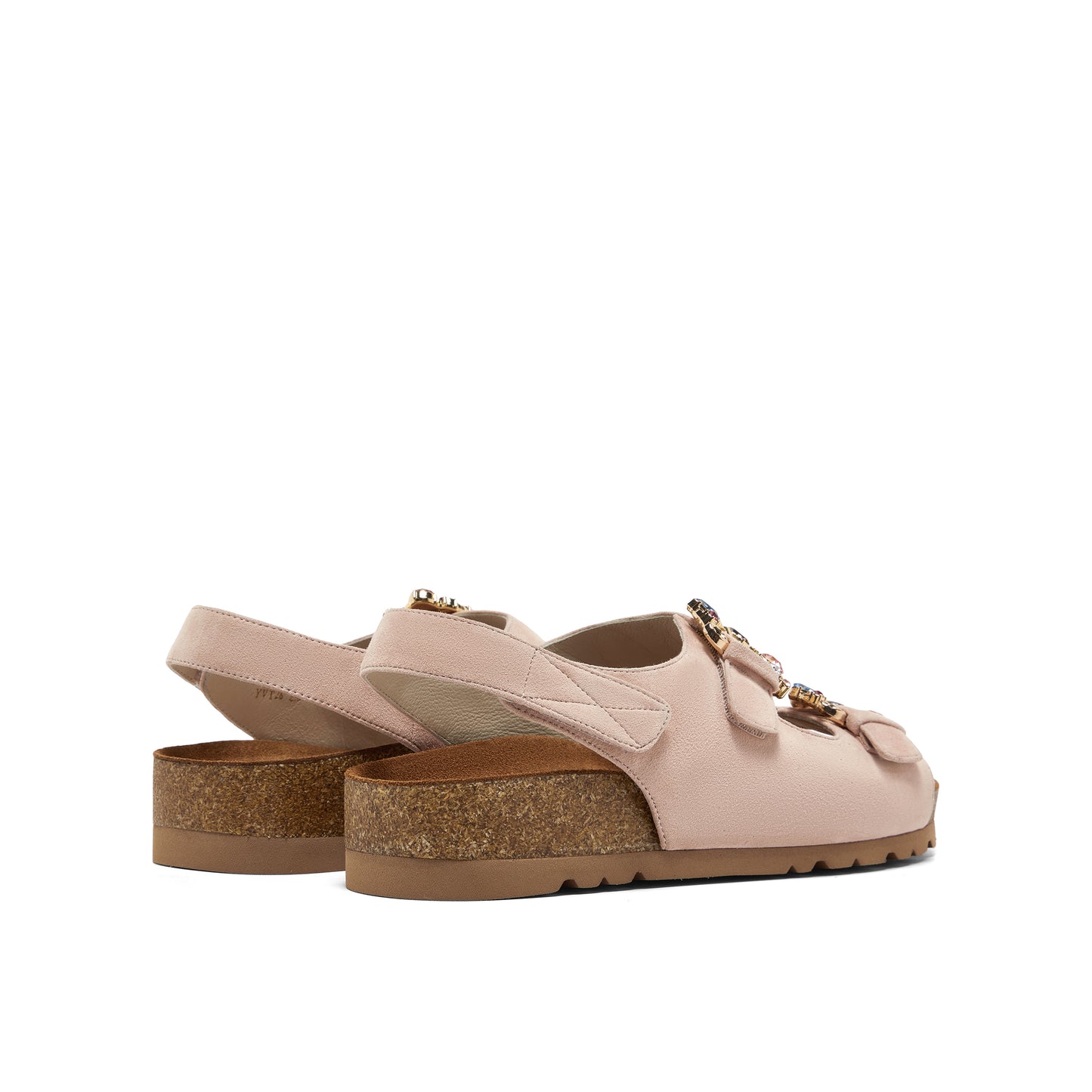 Embellished Buckle Kid Suede Sandals