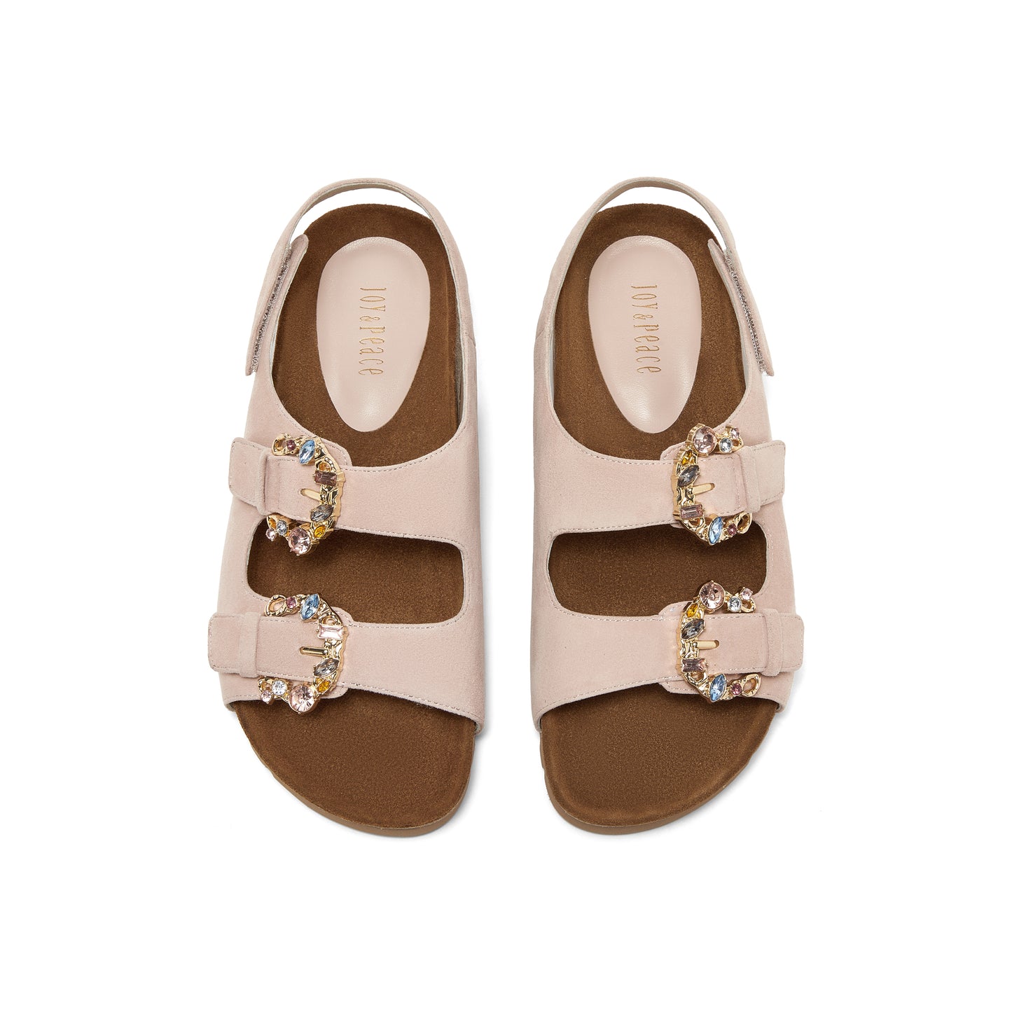 Embellished Buckle Kid Suede Sandals
