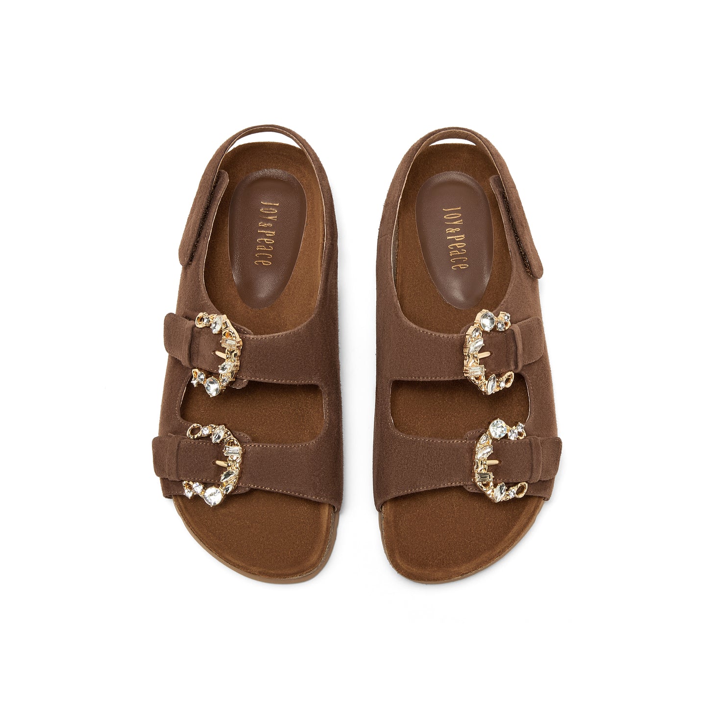 Embellished Buckle Kid Suede Sandals