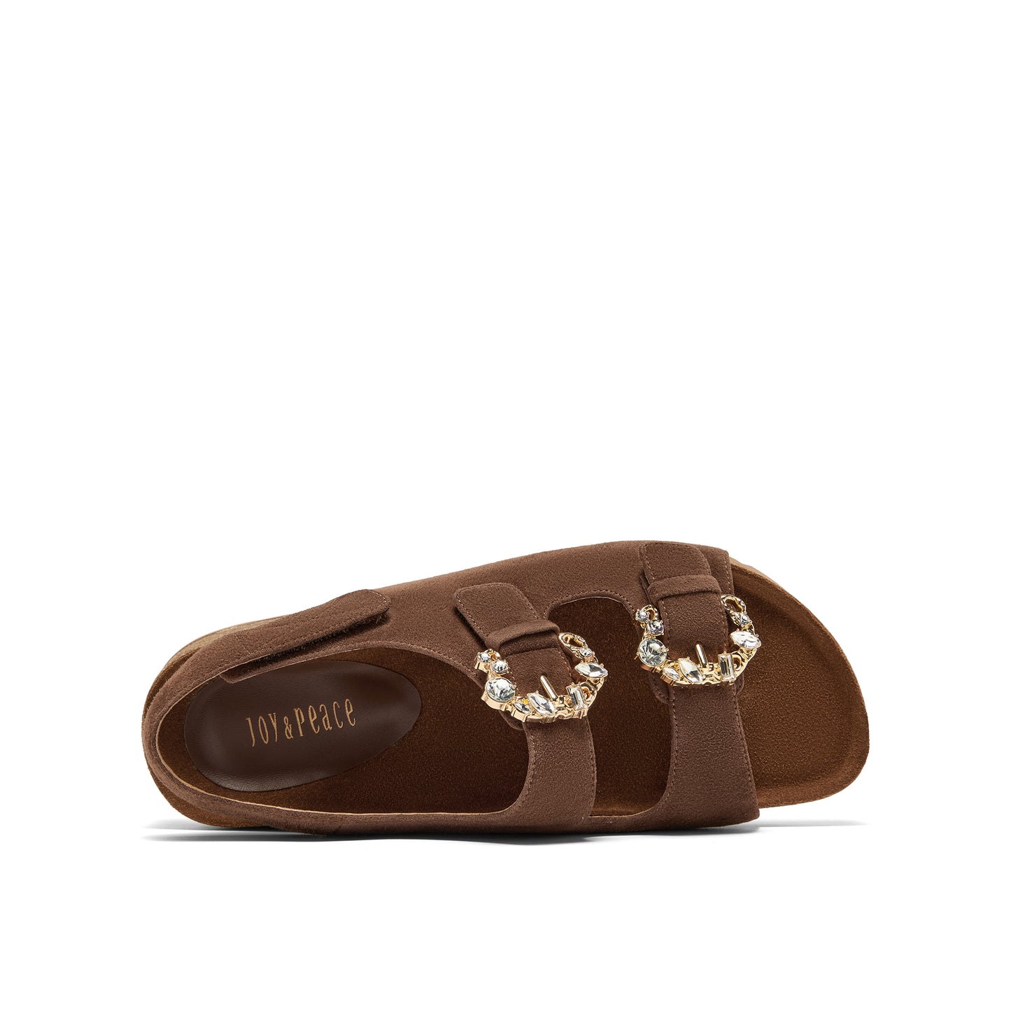 Embellished Buckle Kid Suede Sandals