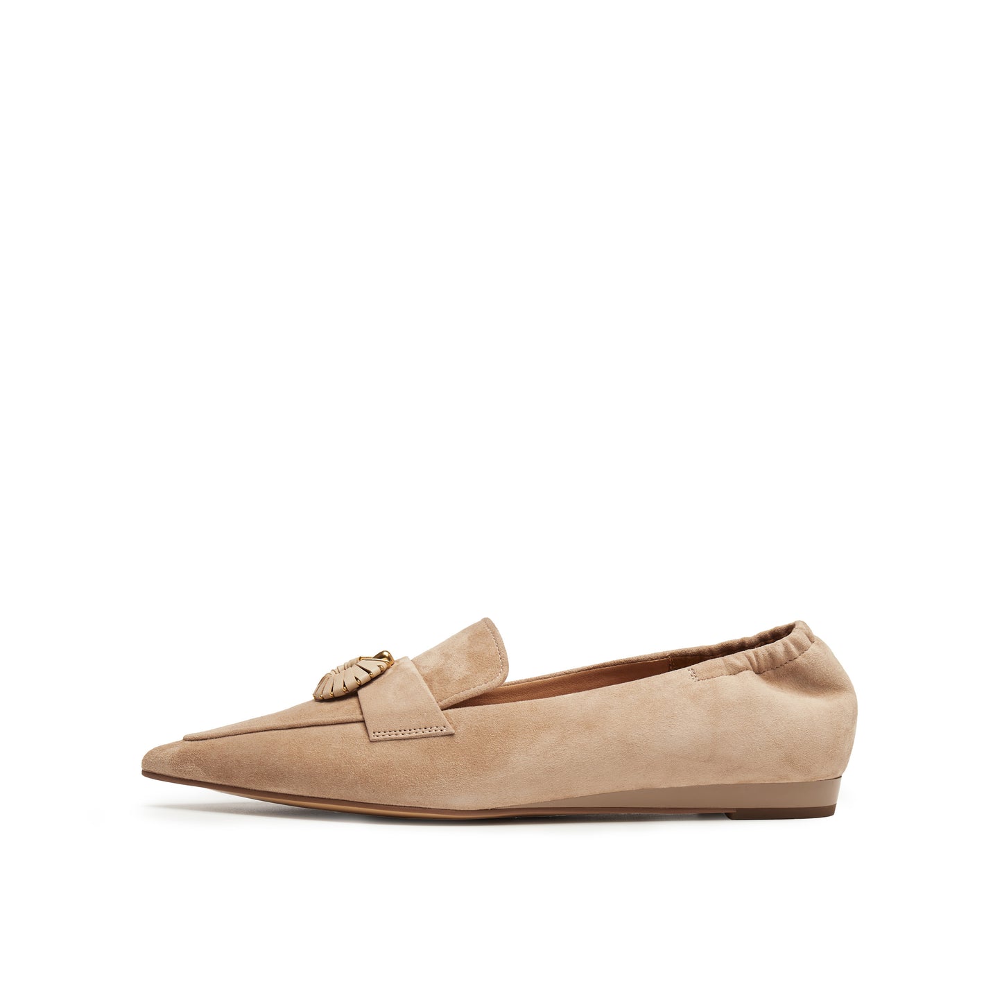 Kid Suede Pointed Toe Loafer