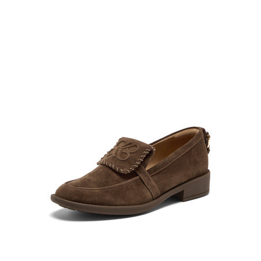 Lapel Kid Suede Loafer