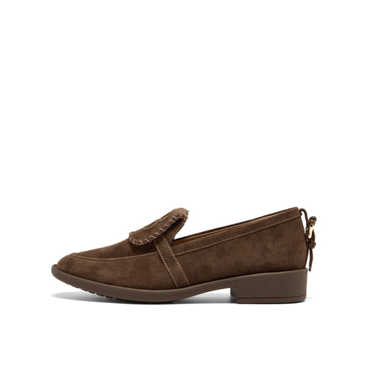 Lapel Kid Suede Loafer