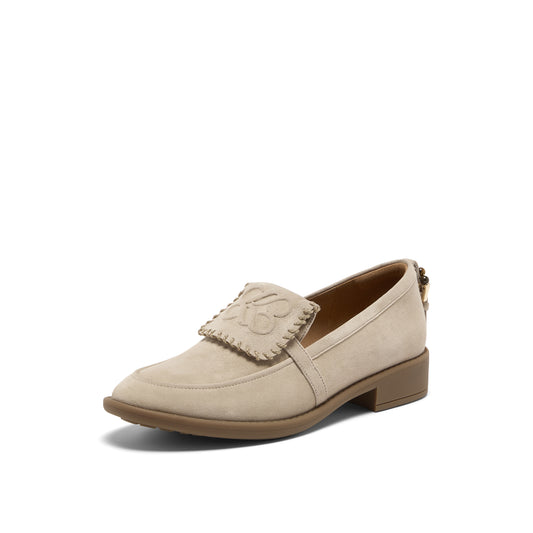 Lapel Kid Suede Loafer