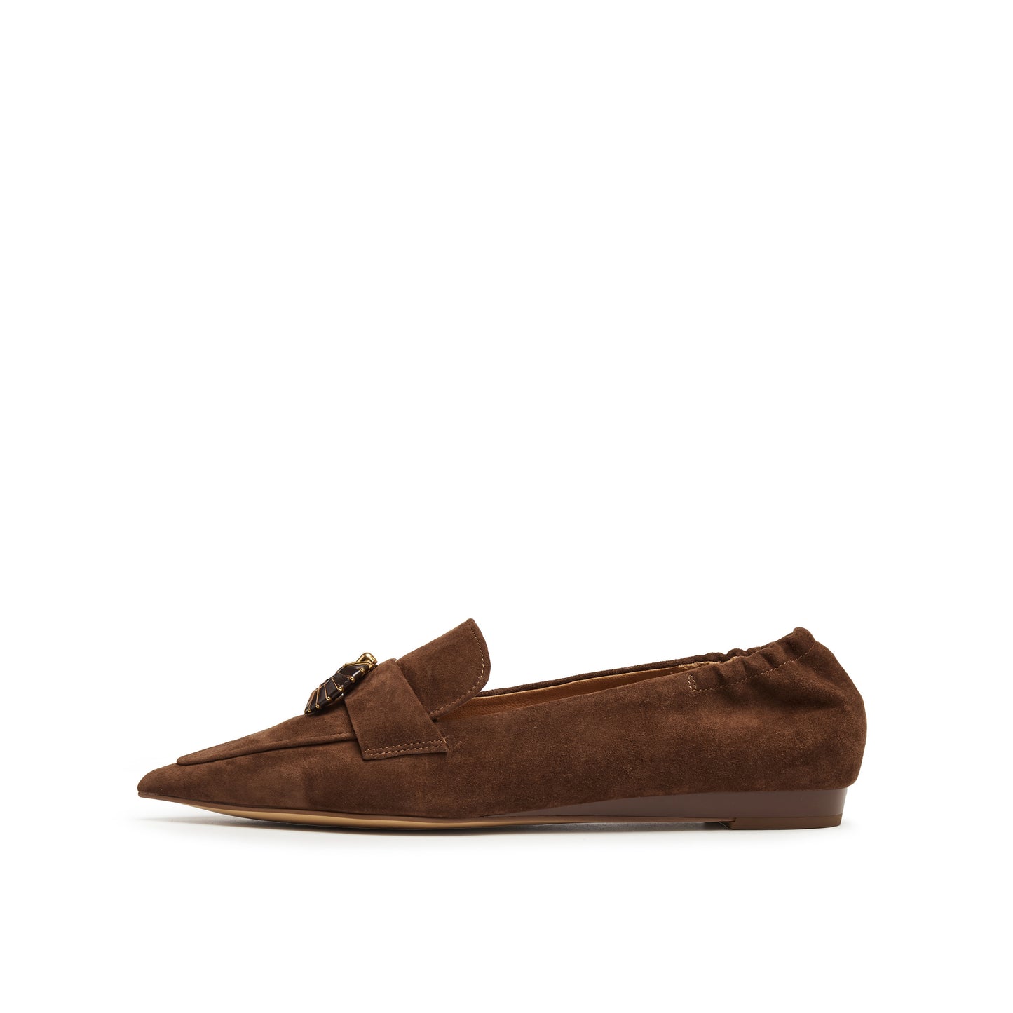 Kid Suede Pointed Toe Loafer