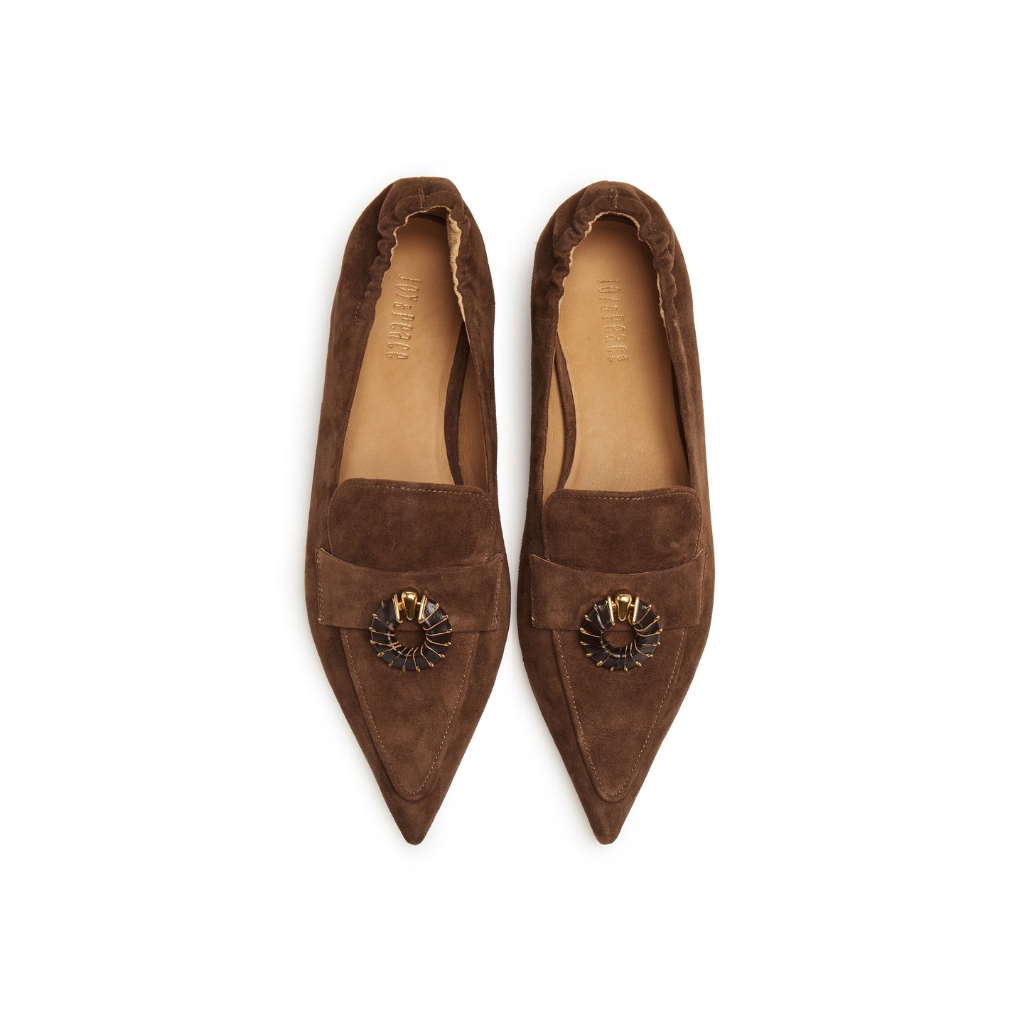Kid Suede Pointed Toe Loafer