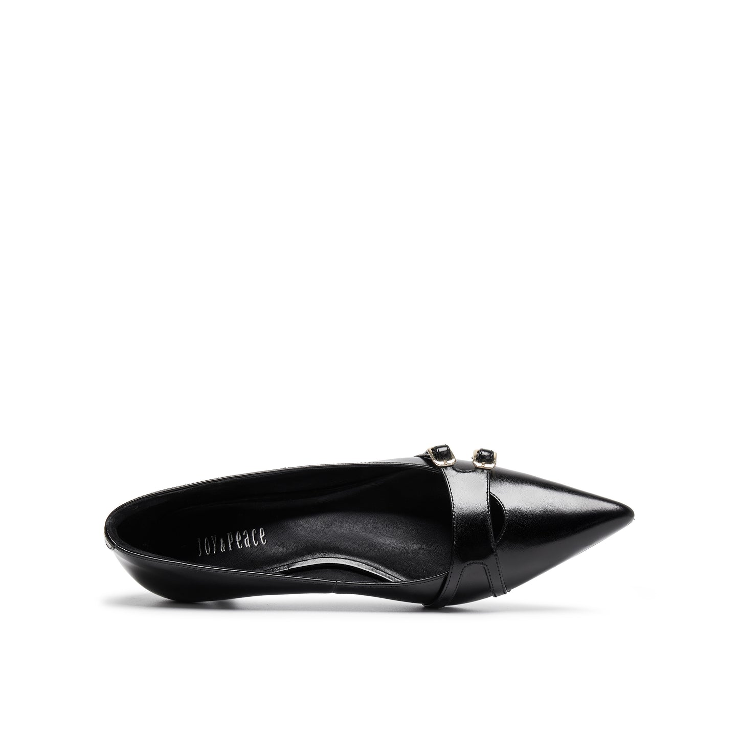 Double-buckle Oil Wax Leather Pump