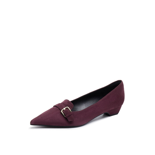 Kid Suede Pointed Toe Pump