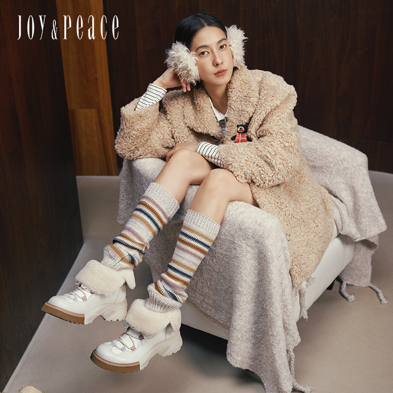 Wool Collar Hiker Boots