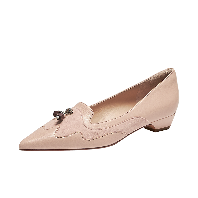 Kid / Suede Mid Heel Pumps