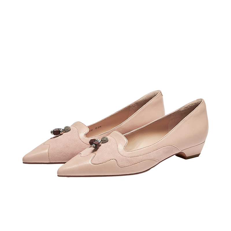 Kid / Suede Mid Heel Pumps
