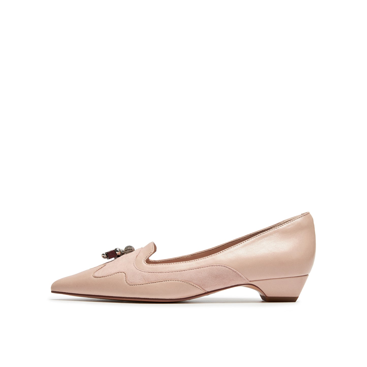 Kid / Suede Mid Heel Pumps