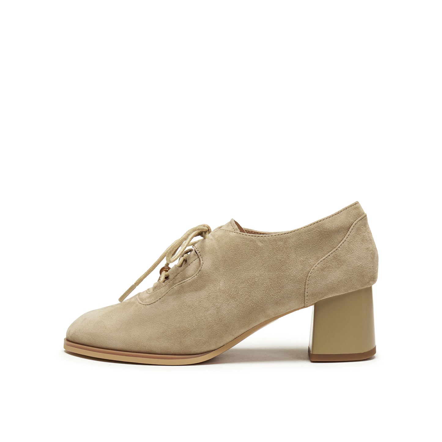 Soft Suede Block Heel Oxford Shoes