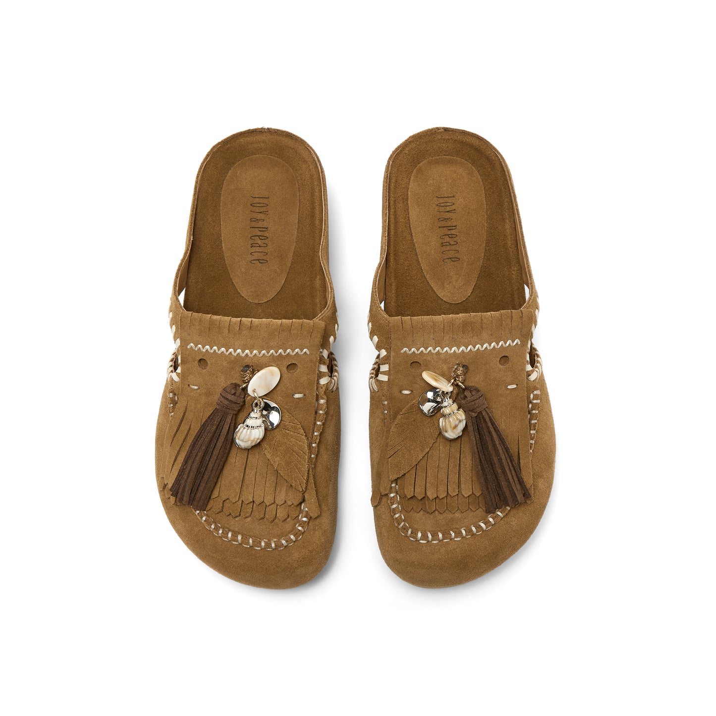 Wedged Mules with Tassels