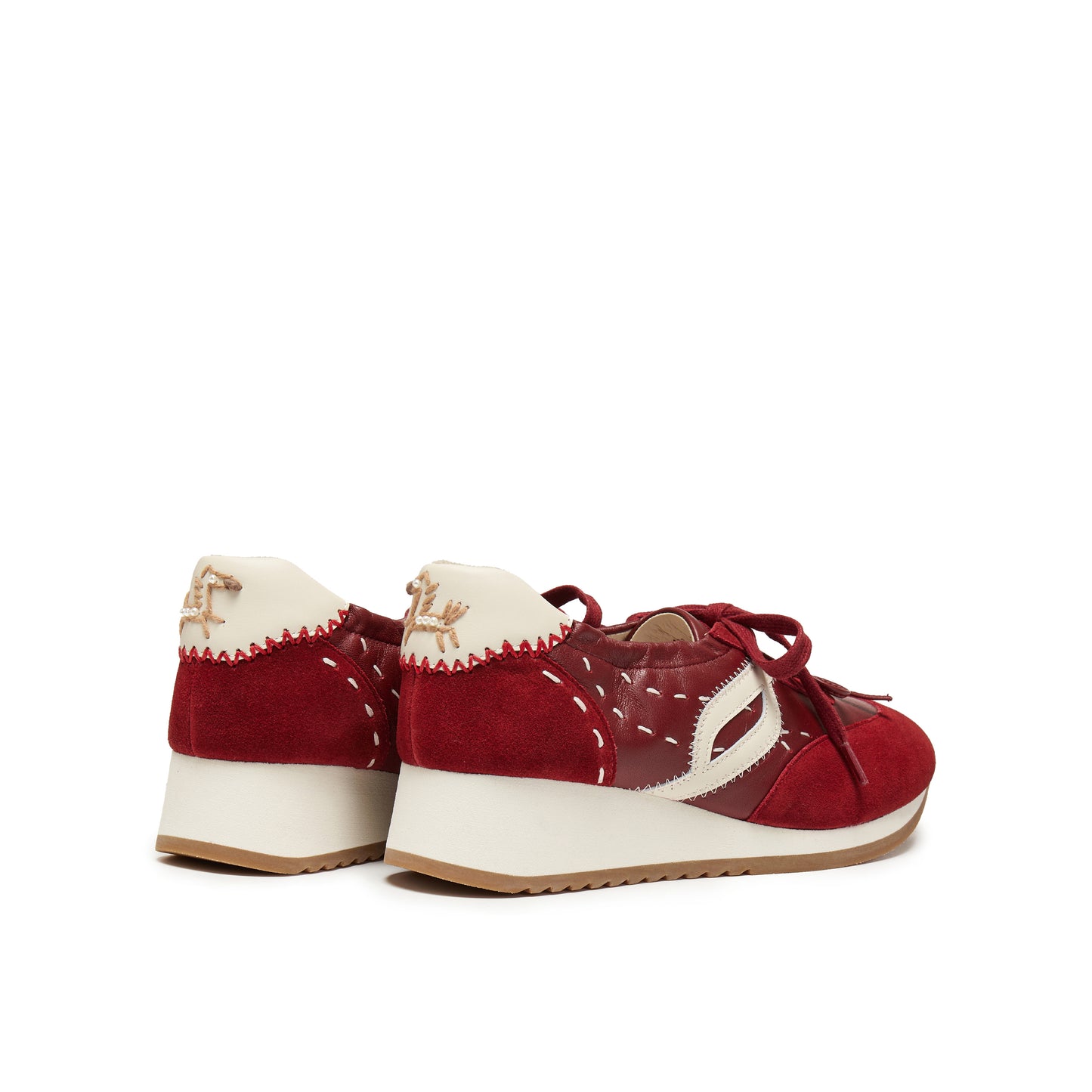 Multi-material Sneakers with Hand-stitched Horse Logo
