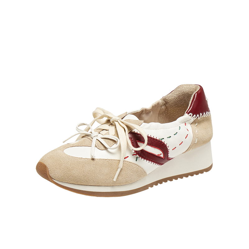 Multi-material Sneakers with Hand-stitched Horse Logo