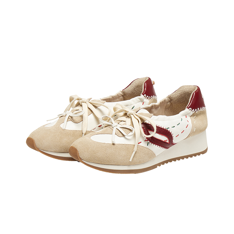 Multi-material Sneakers with Hand-stitched Horse Logo