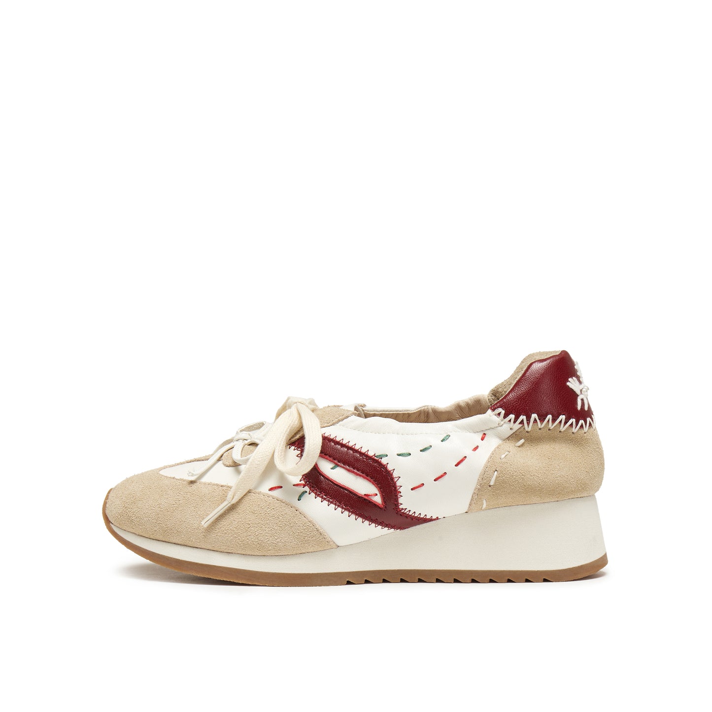 Multi-material Sneakers with Hand-stitched Horse Logo