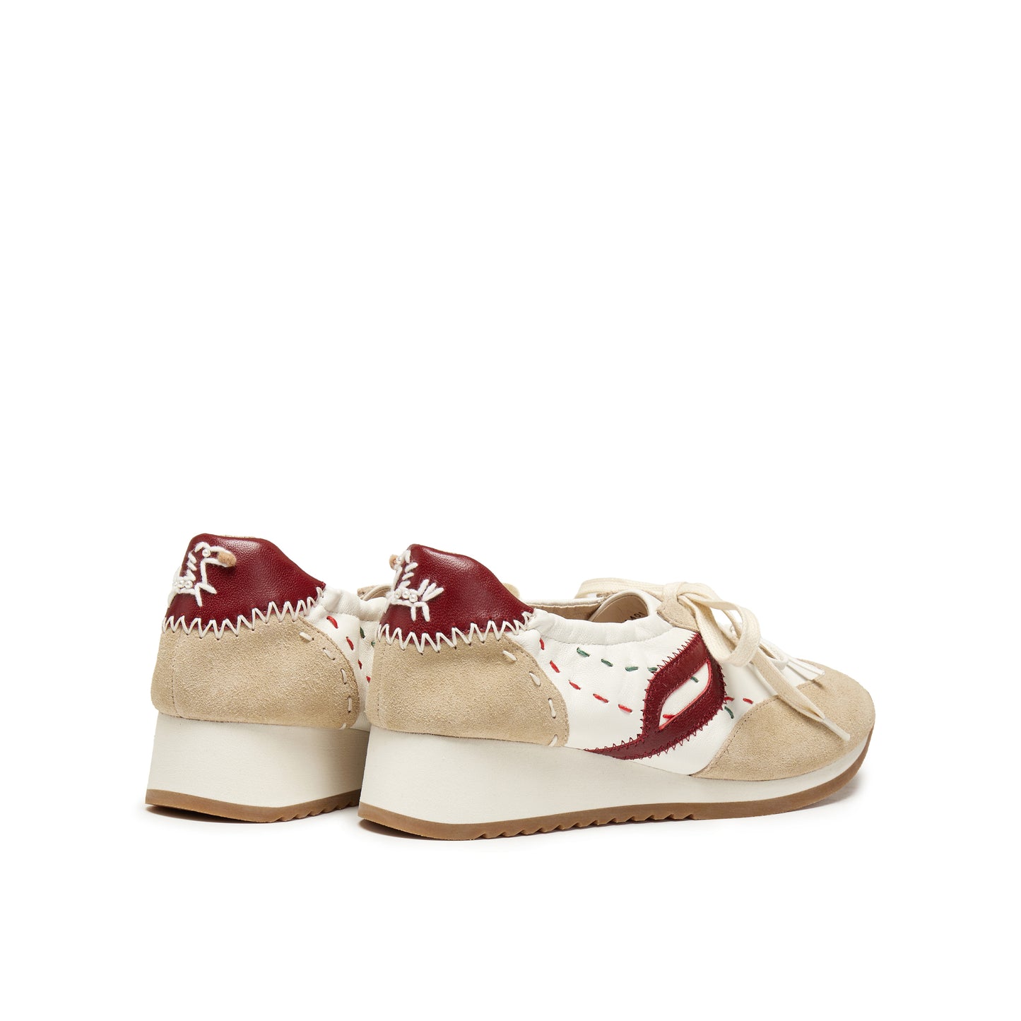 Multi-material Sneakers with Hand-stitched Horse Logo