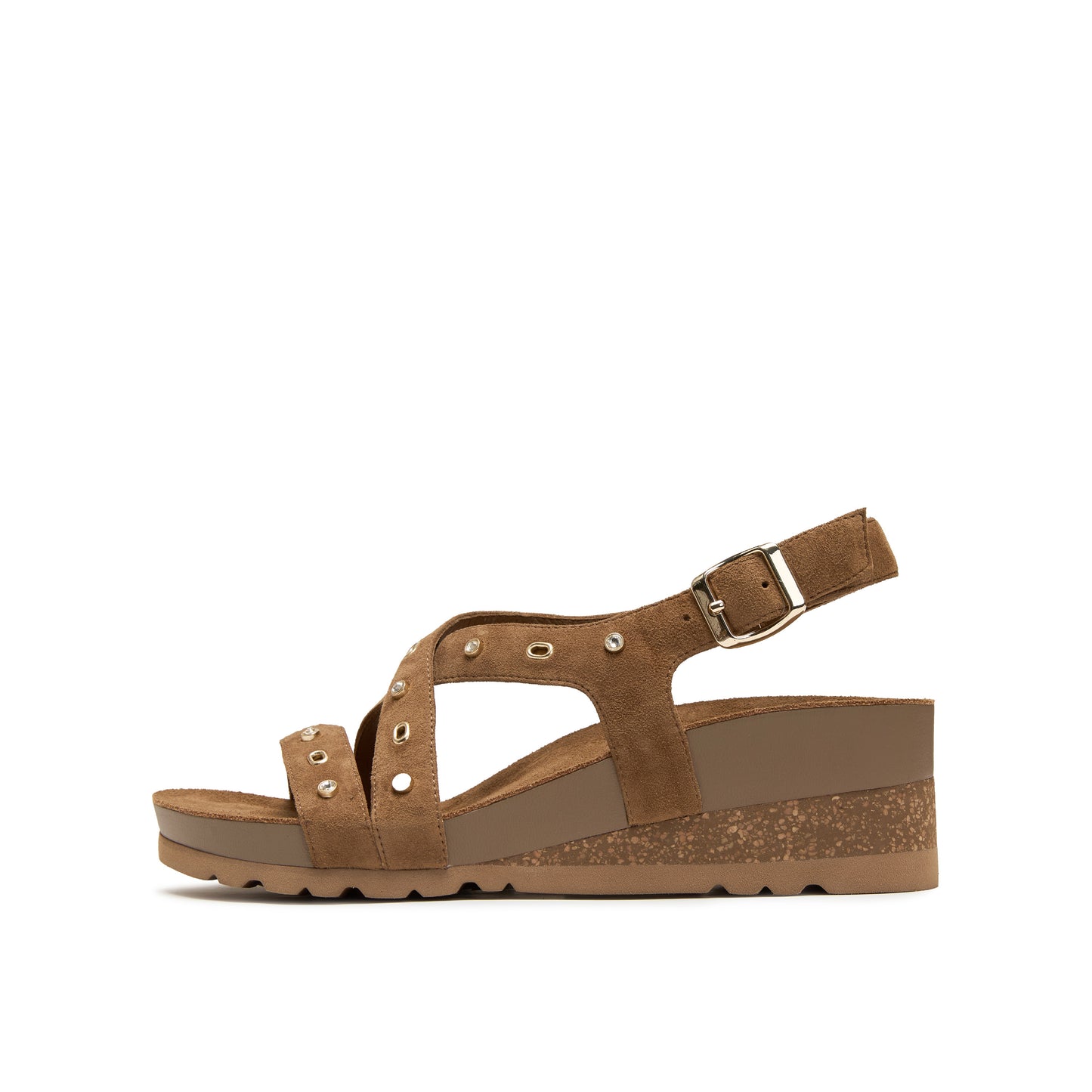 Suede Studded Wedges