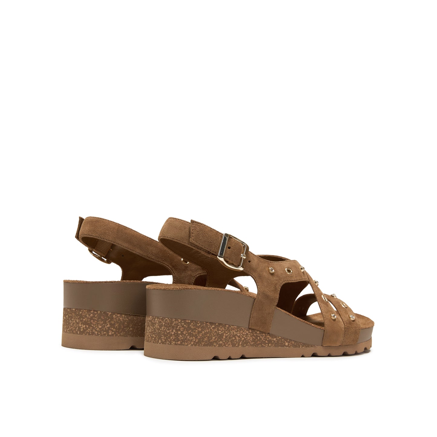 Suede Studded Wedges