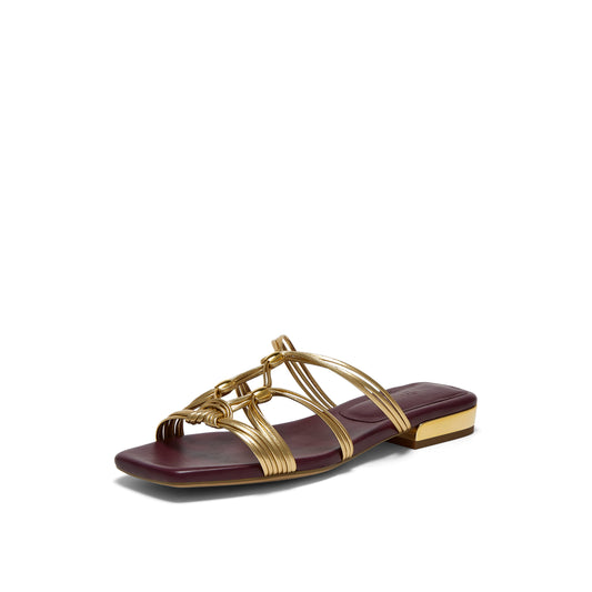 Beaded Woven Strap Flats