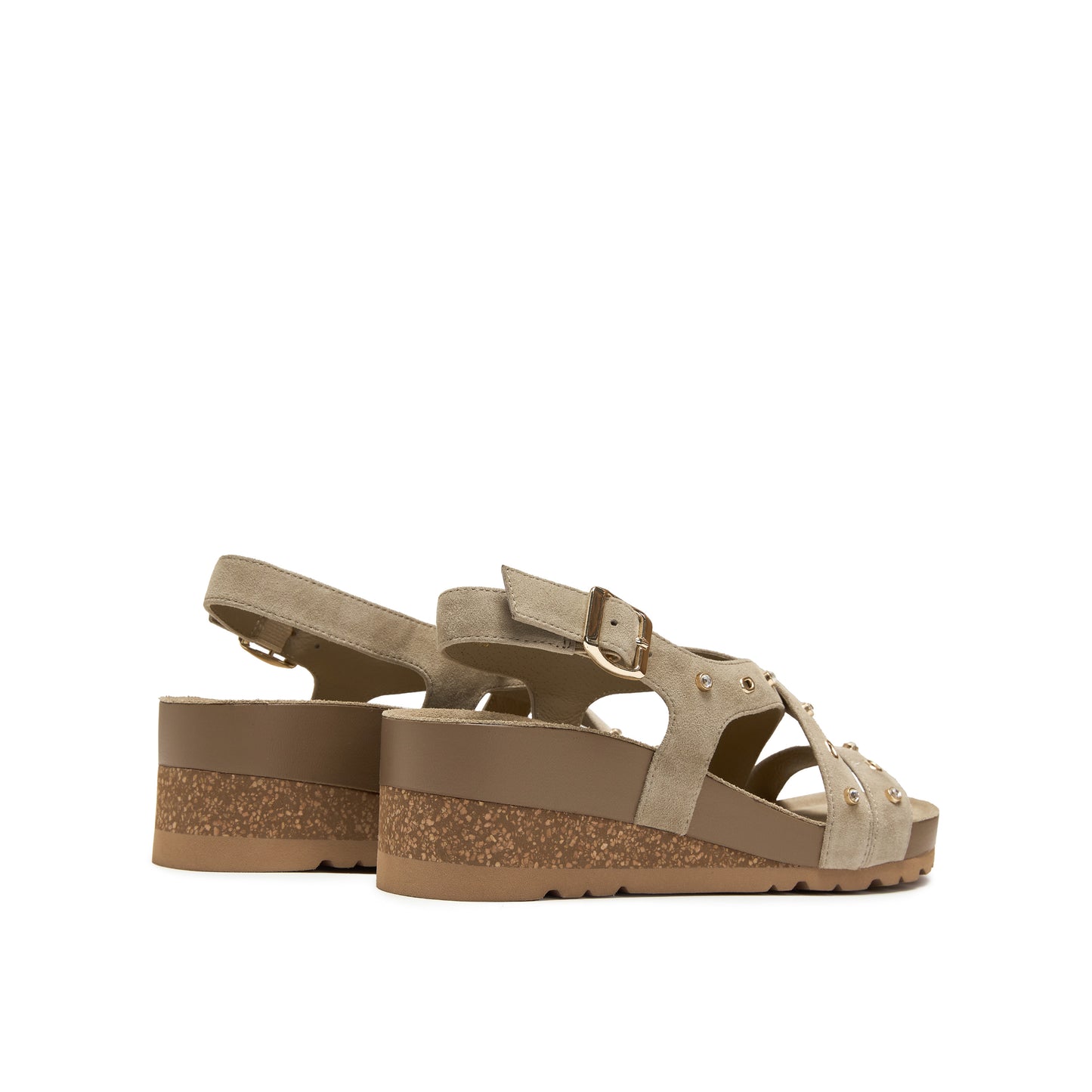 Suede Studded Wedges