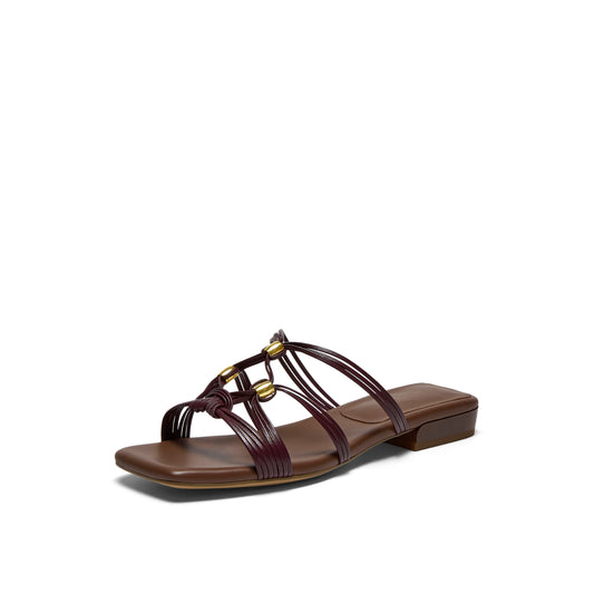 Beaded Woven Strap Flats