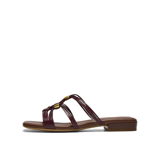 Beaded Woven Strap Flats