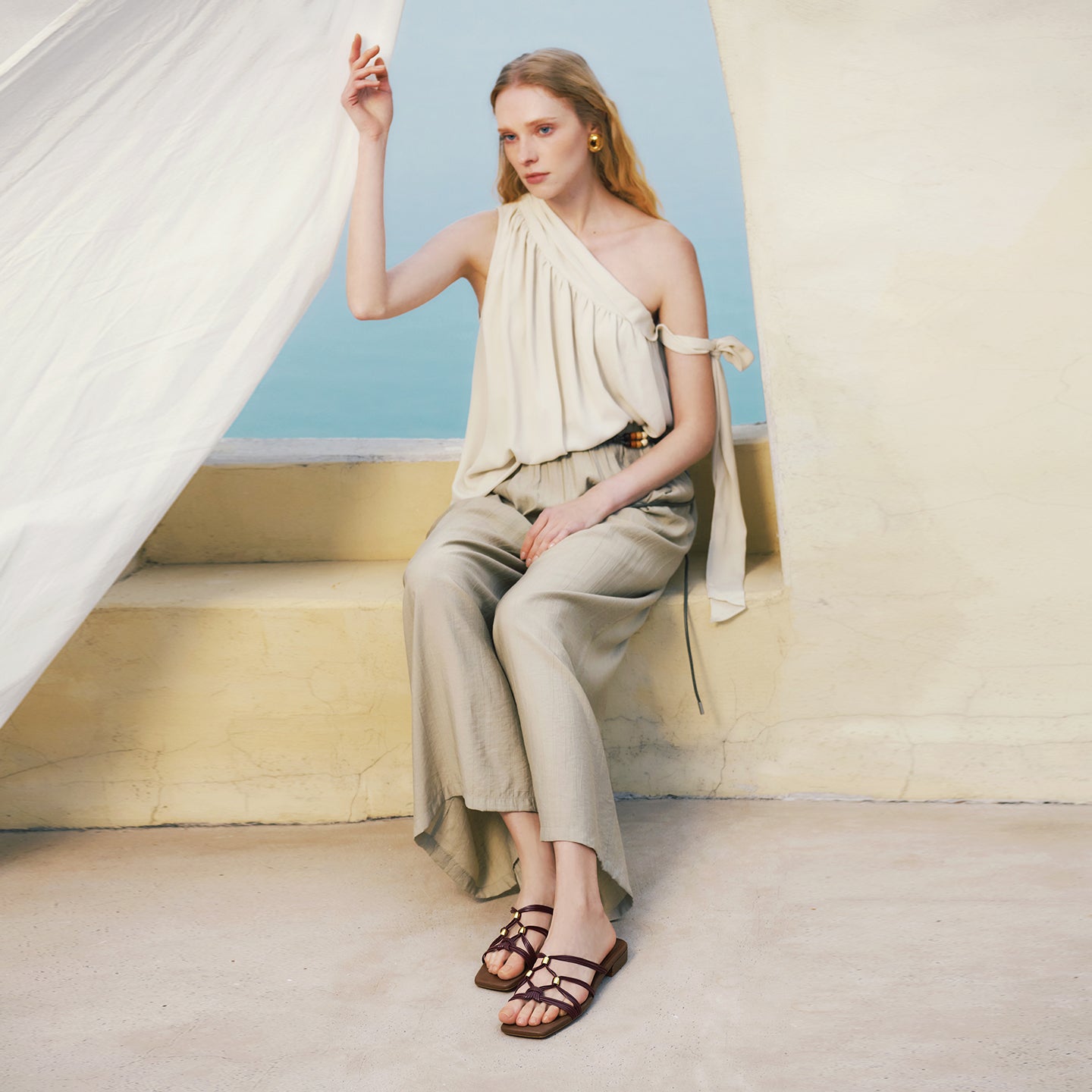 Beaded Woven Strap Flats