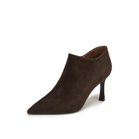 Kid Sude Pointed Toe Ankle Boots