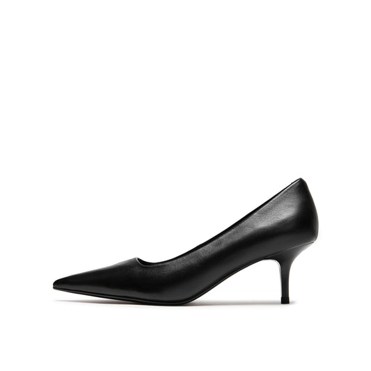 Pointy Toe Kid Leather Heels