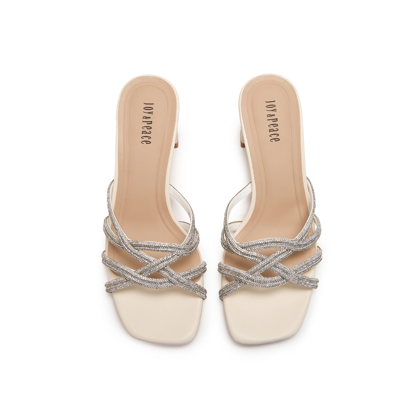 Embellished Strap Blocked-heel Slippers