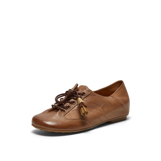 Retro Washed Leather Sneakers