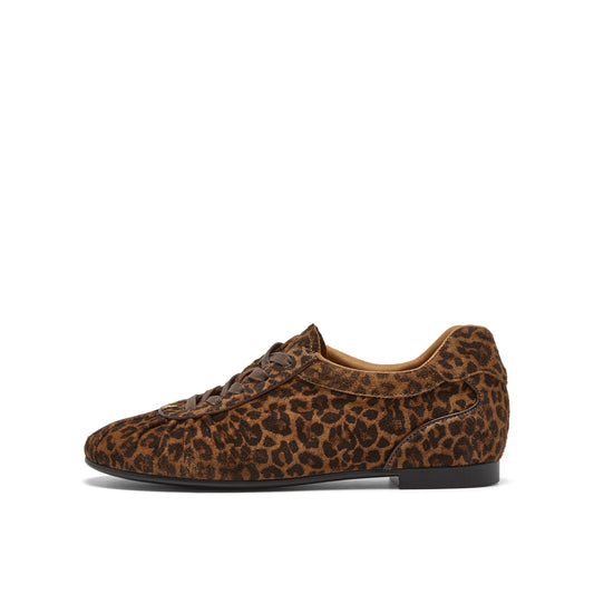 Leopard Printed Lace-up Oxford