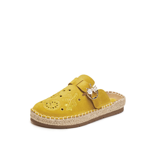 Marine-inspired Embroidered Mules