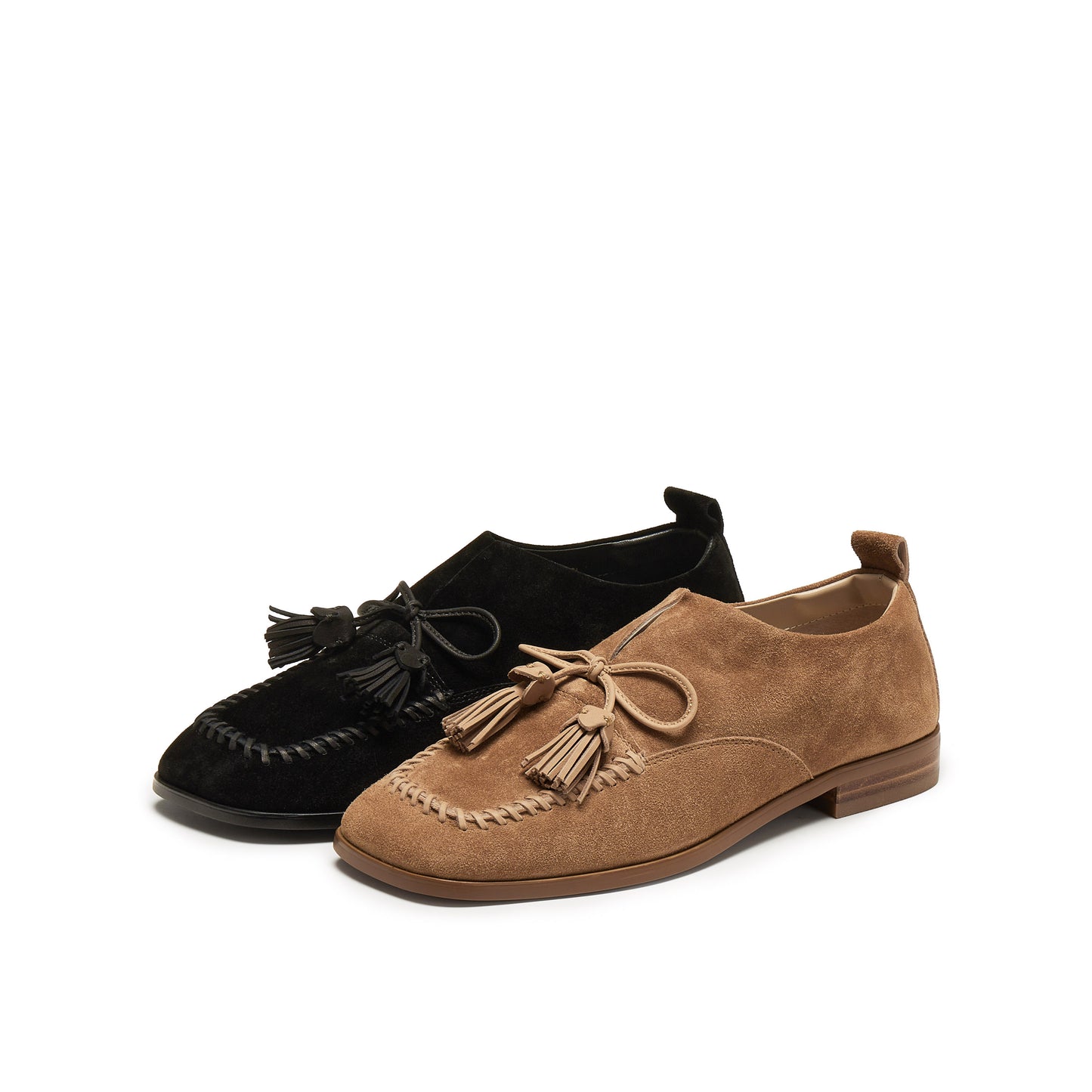 Calf Split Loafers with Tassels