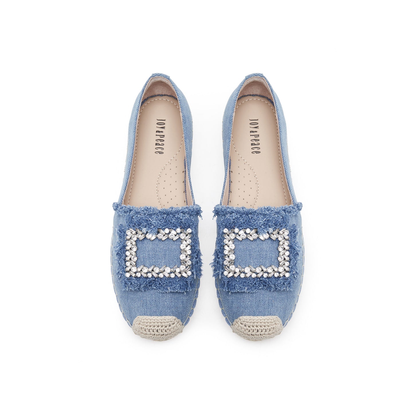 Denim Espadrilles with Crystal Embellished