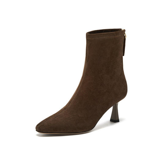 Back Zipper High Heel Boots