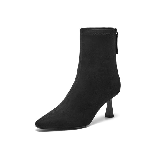 Back Zipper High Heel Boots