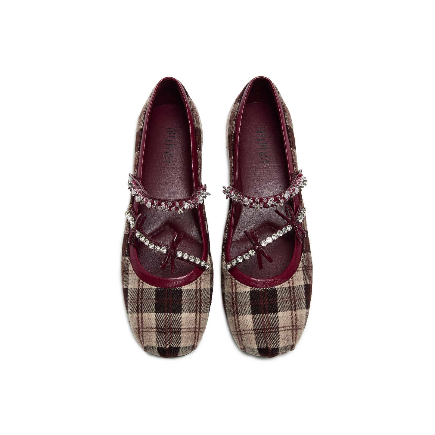 Embellished Strap Plaid Mary Jane