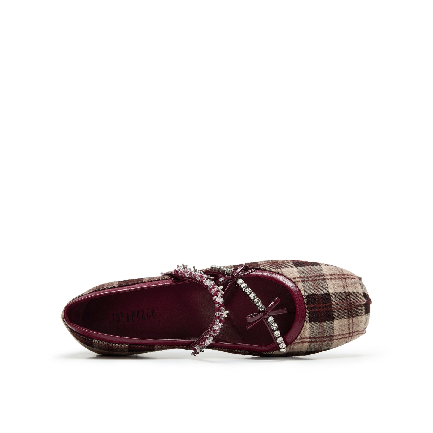 Embellished Strap Plaid Mary Jane