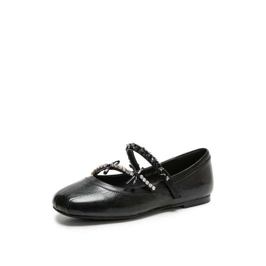 Embellished Strap Kid Leather Mary Jane