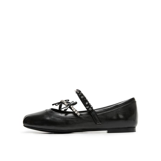 Embellished Strap Kid Leather Mary Jane