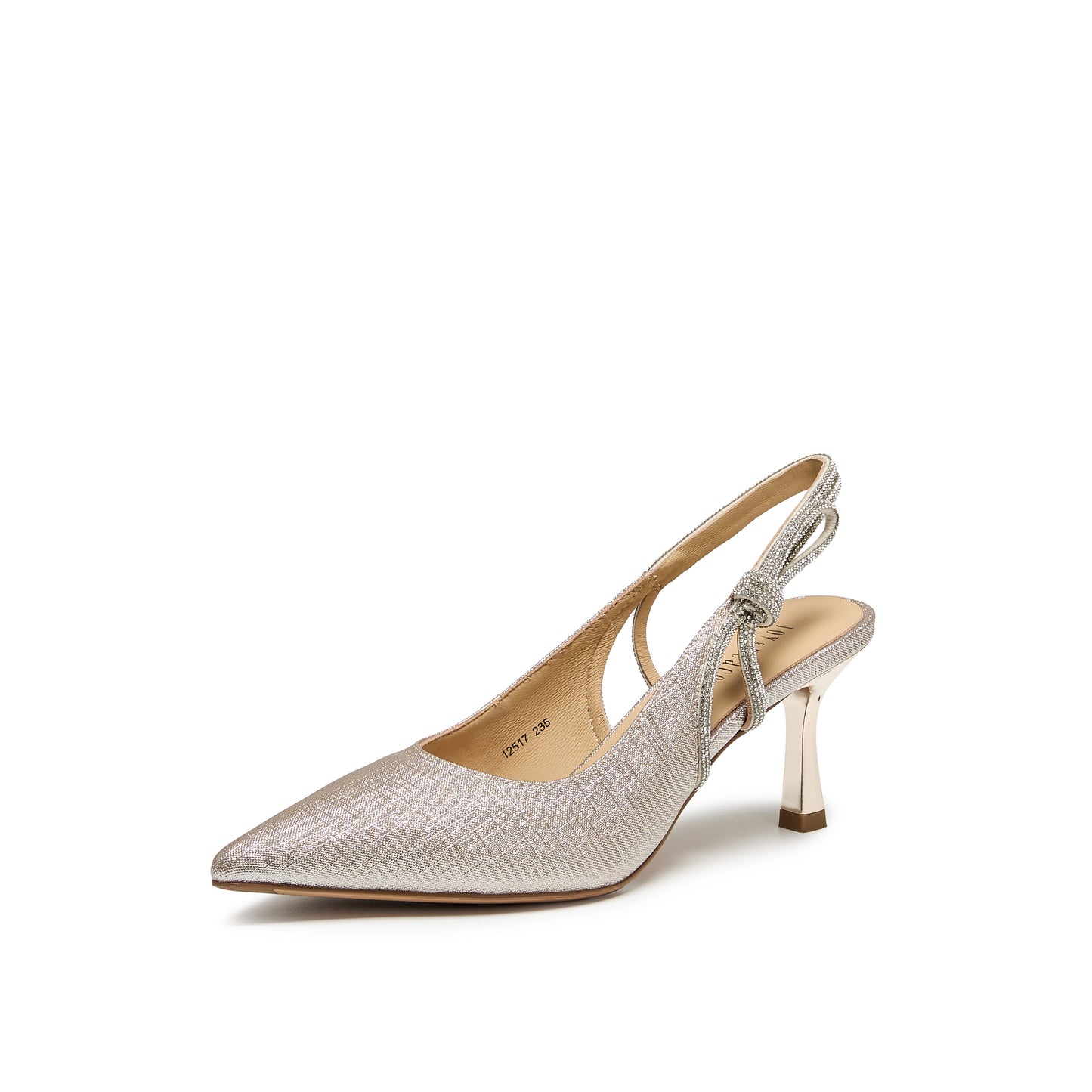 Pointed Toe Glitter Slingback Heels