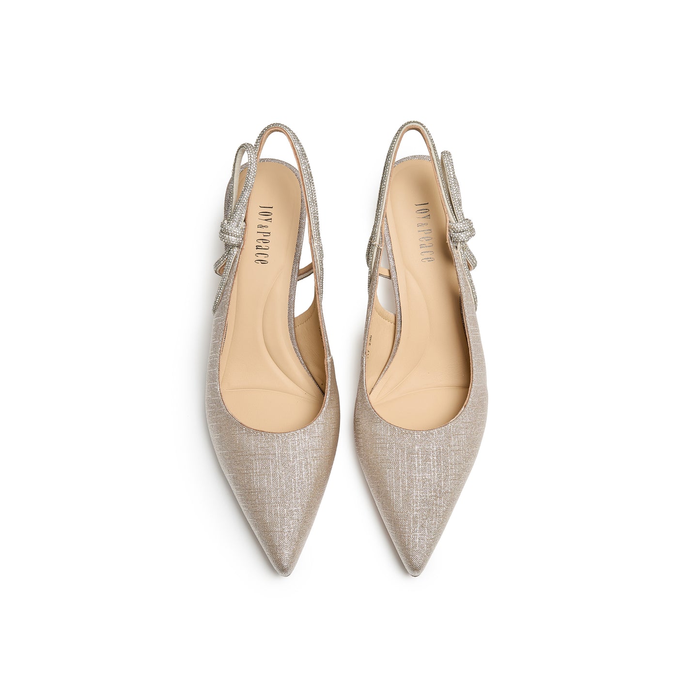 Pointed Toe Glitter Slingback Heels