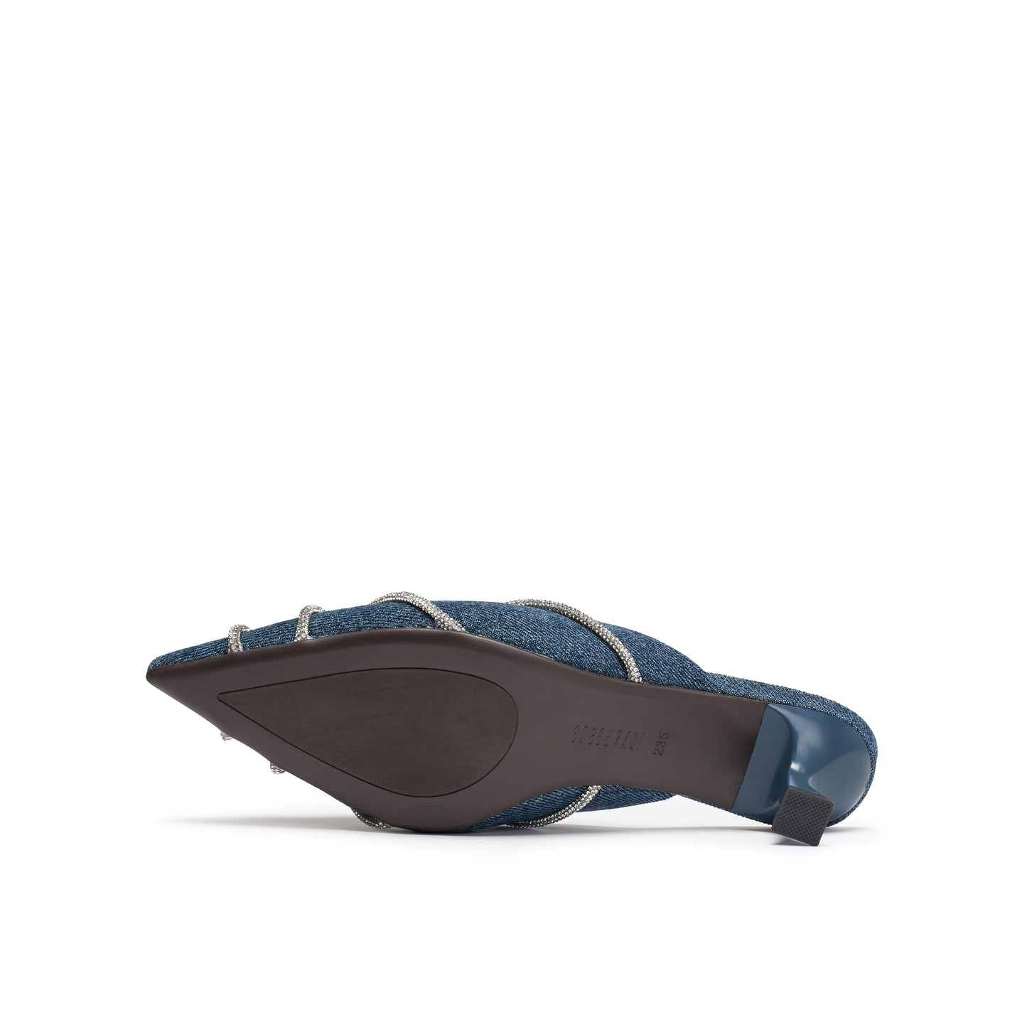 Denim Mule with Crystal Embellishments