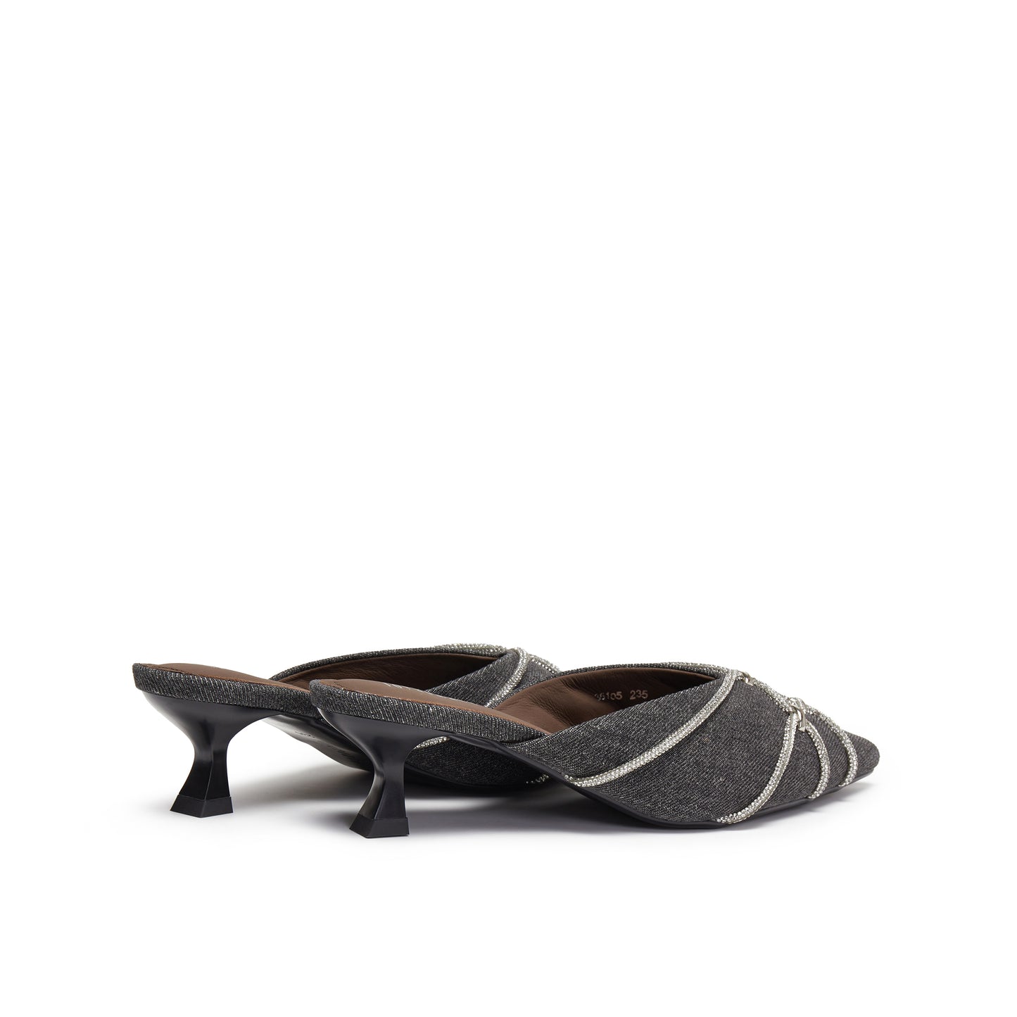 Denim Mule with Crystal Embellishments