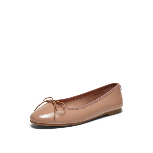 Round Toe Ballet Flats with Bow