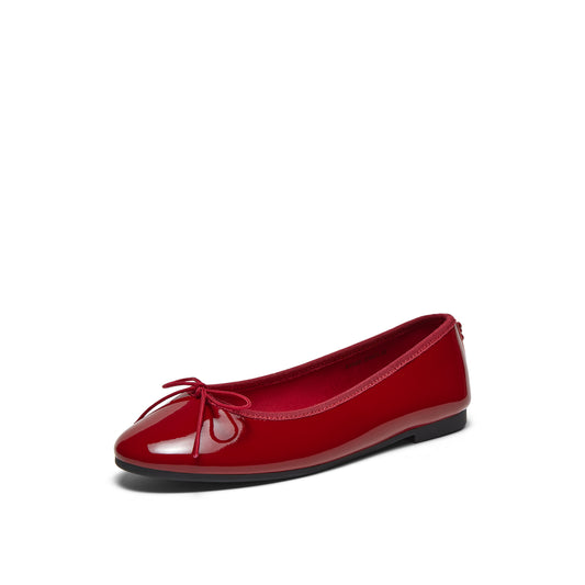 Round Toe Ballet Flats with Bow